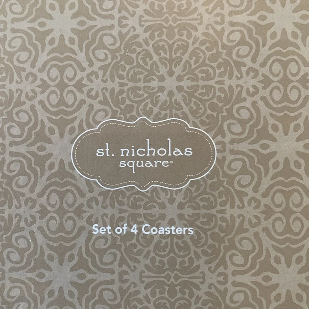 St. Nicholas square, coaster set, joy to the world, (set of 4), NIB